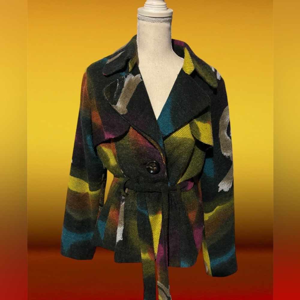 Multicolor belted Jacket/Short Coat Brand:172 Grams